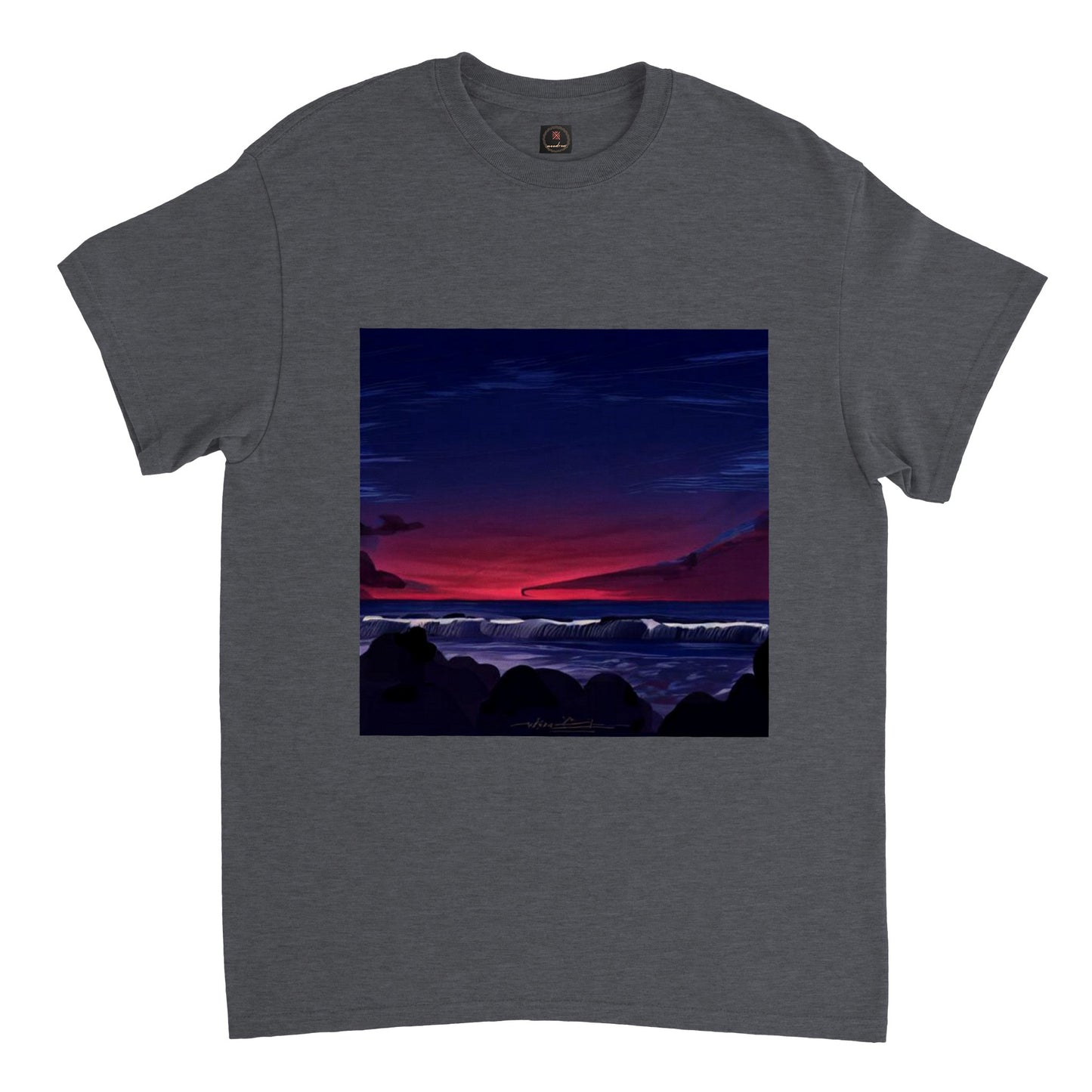 Heavyweight Unisex Crewneck T-shirt "Romance of the Ocean"